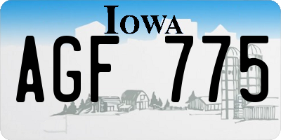 IA license plate AGF775
