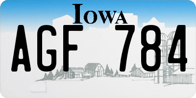 IA license plate AGF784