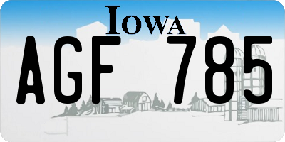 IA license plate AGF785