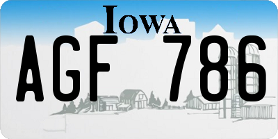 IA license plate AGF786