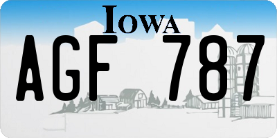 IA license plate AGF787