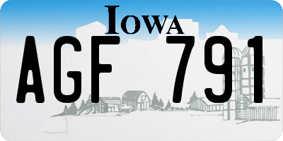IA license plate AGF791