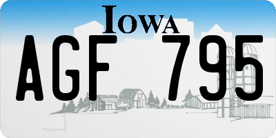 IA license plate AGF795