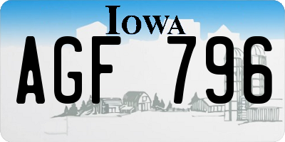 IA license plate AGF796