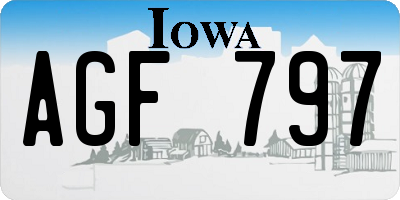IA license plate AGF797