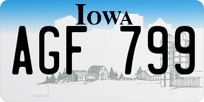 IA license plate AGF799