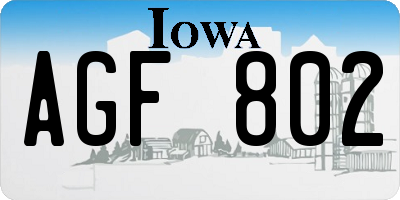 IA license plate AGF802