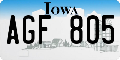 IA license plate AGF805