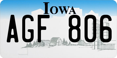 IA license plate AGF806