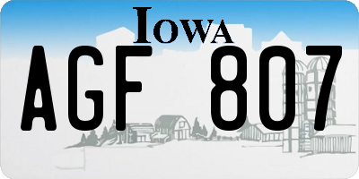 IA license plate AGF807