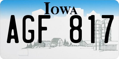 IA license plate AGF817