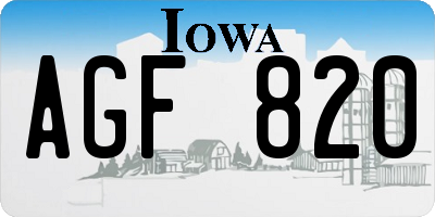 IA license plate AGF820