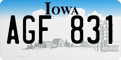 IA license plate AGF831