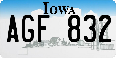 IA license plate AGF832