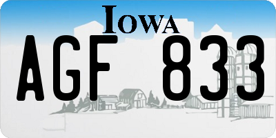 IA license plate AGF833