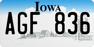 IA license plate AGF836