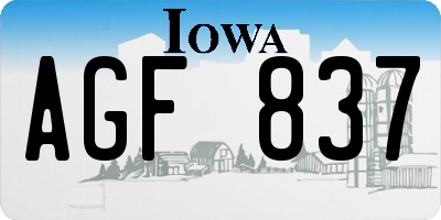 IA license plate AGF837