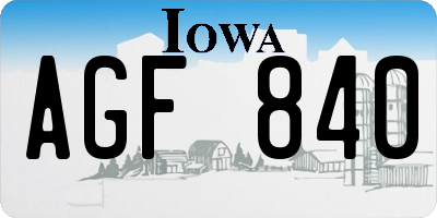 IA license plate AGF840