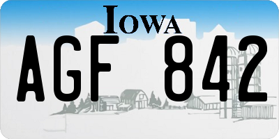 IA license plate AGF842