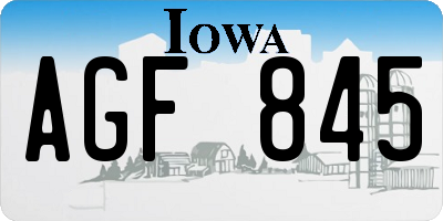 IA license plate AGF845