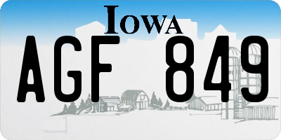 IA license plate AGF849