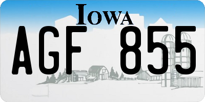 IA license plate AGF855