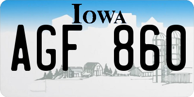 IA license plate AGF860