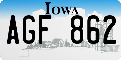 IA license plate AGF862