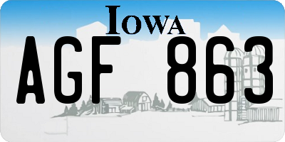 IA license plate AGF863