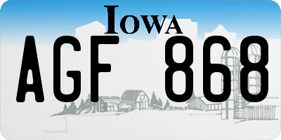 IA license plate AGF868