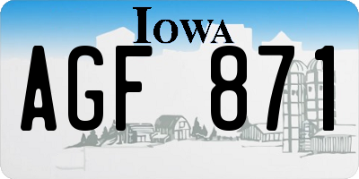 IA license plate AGF871