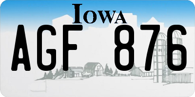 IA license plate AGF876