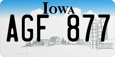 IA license plate AGF877