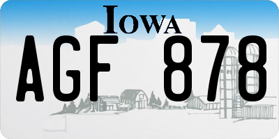 IA license plate AGF878