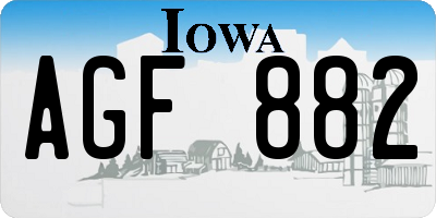 IA license plate AGF882