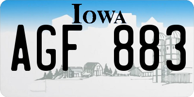 IA license plate AGF883