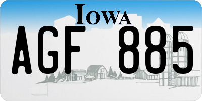 IA license plate AGF885