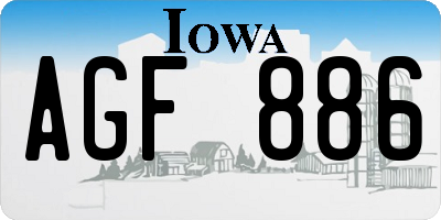 IA license plate AGF886