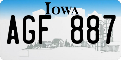 IA license plate AGF887
