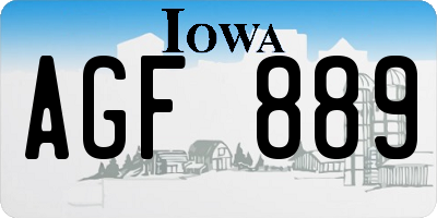 IA license plate AGF889