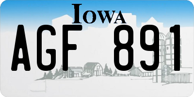 IA license plate AGF891