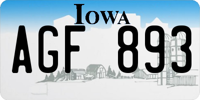IA license plate AGF893