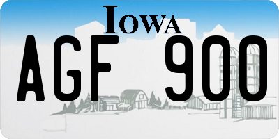 IA license plate AGF900