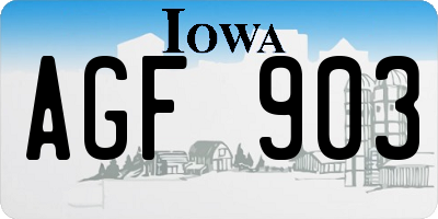 IA license plate AGF903