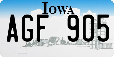 IA license plate AGF905
