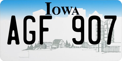 IA license plate AGF907