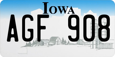 IA license plate AGF908