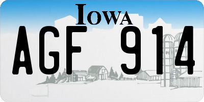IA license plate AGF914