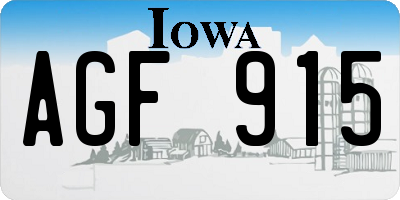 IA license plate AGF915