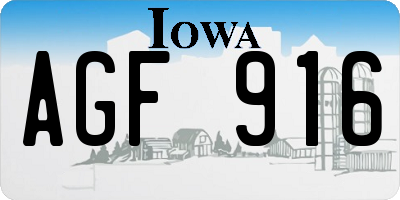 IA license plate AGF916